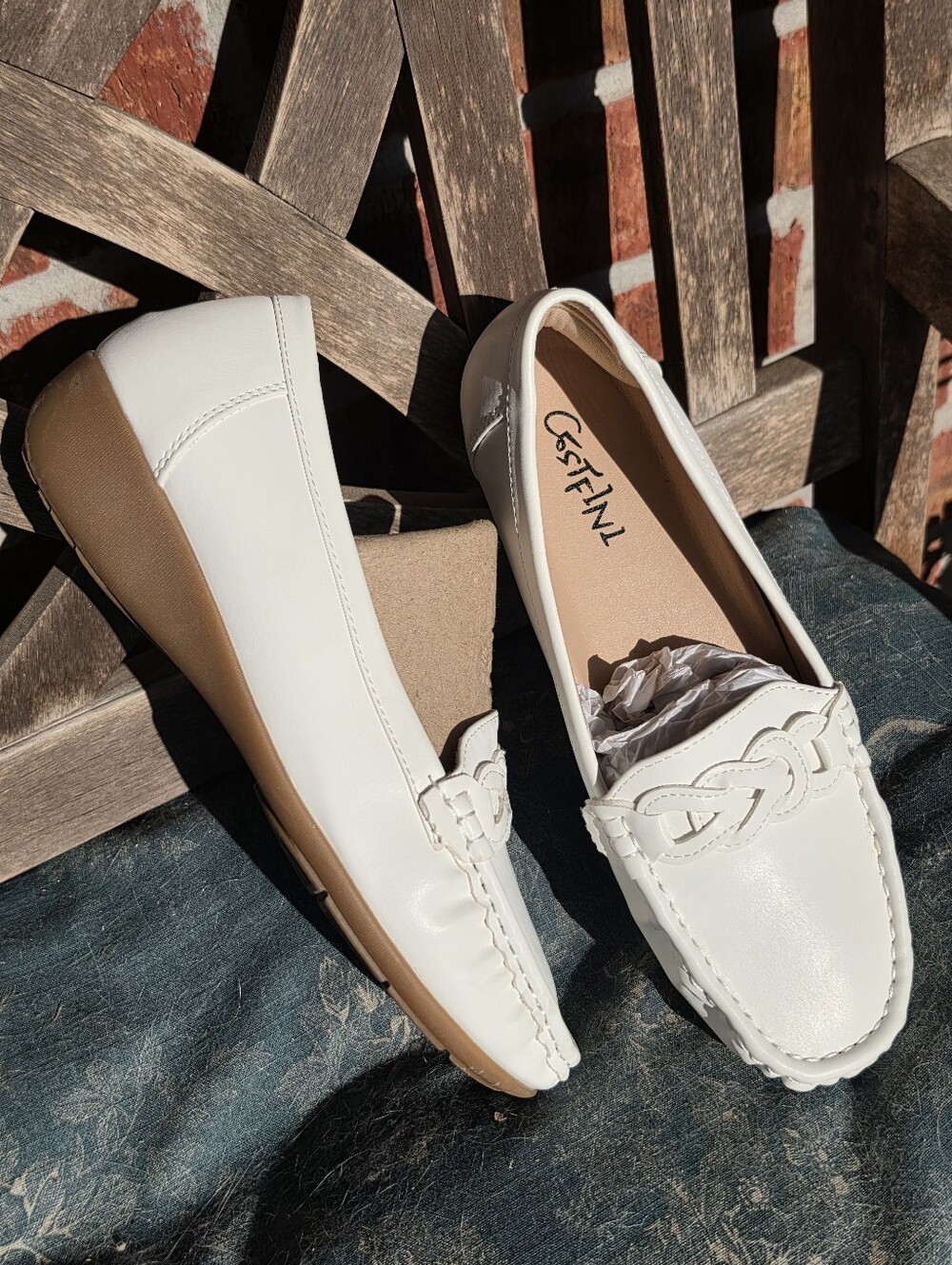 Cestfini White Penny Loafers for Women Shoes Dressy Casual 9 - Picture 2 of 6